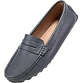 BEAUSEEN Women's Genuine Leather Penny Loafers Classic Driving Moccasins Casual Slip On Comfort Women Loafer Shoes