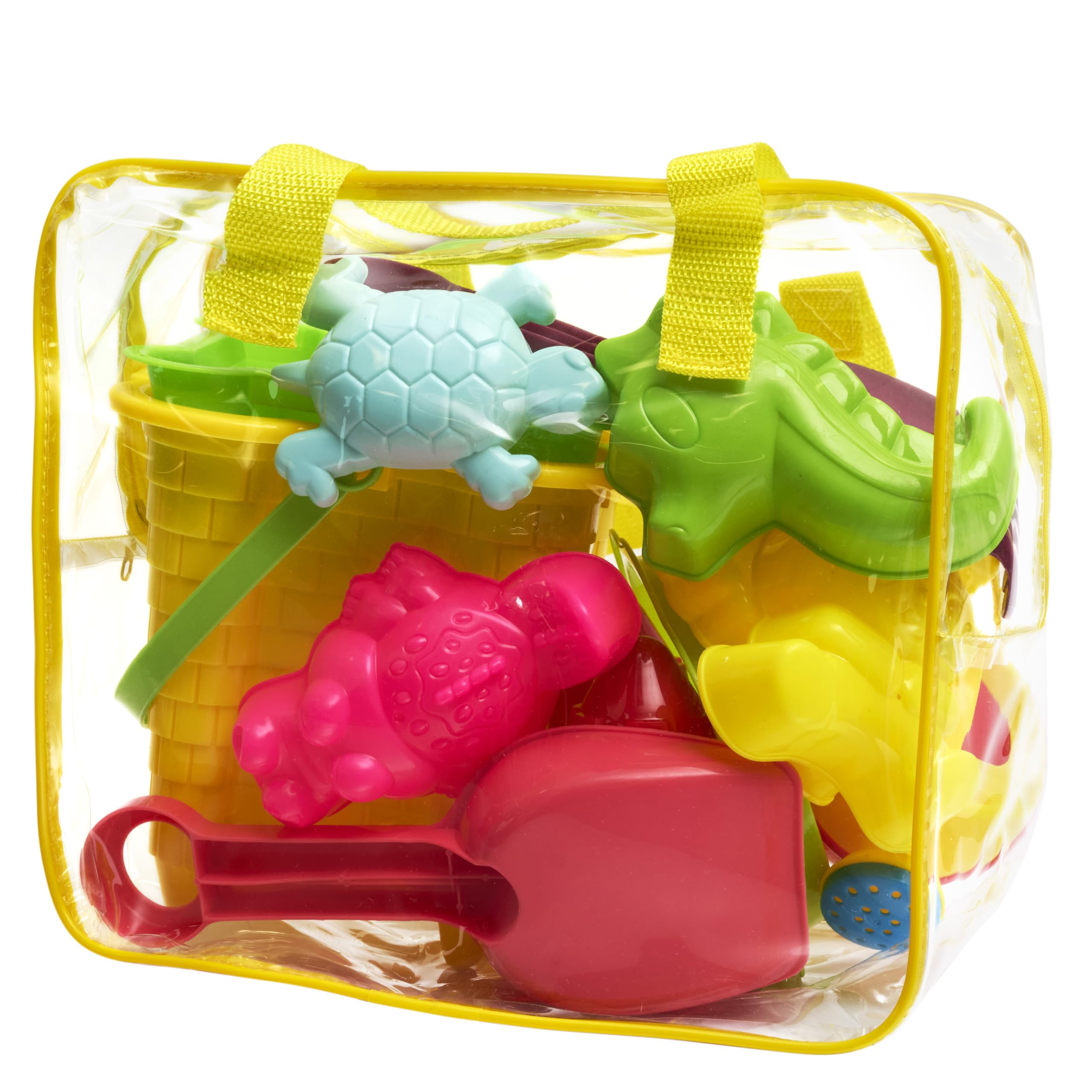 Bramble 12 Pack Kids Sand Beach Toys Set, Sandcastle Moulds, Watering Can, Bucket, Spades Including Carry Bag