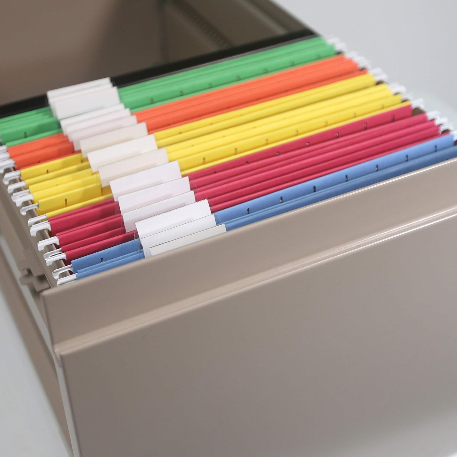 Smead Colored Hanging File Folder with Tab, 1/5-Cut Adjustable Tab, Letter Size, Assorted Primary Colors, 25 Per Box (64059) : Office Products