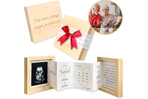 97 Decor Grandparents Baby Announcement Gift - Pregnancy Reveal Ideas, New Surprise, Sonogram Picture Wooden Keepsake Box