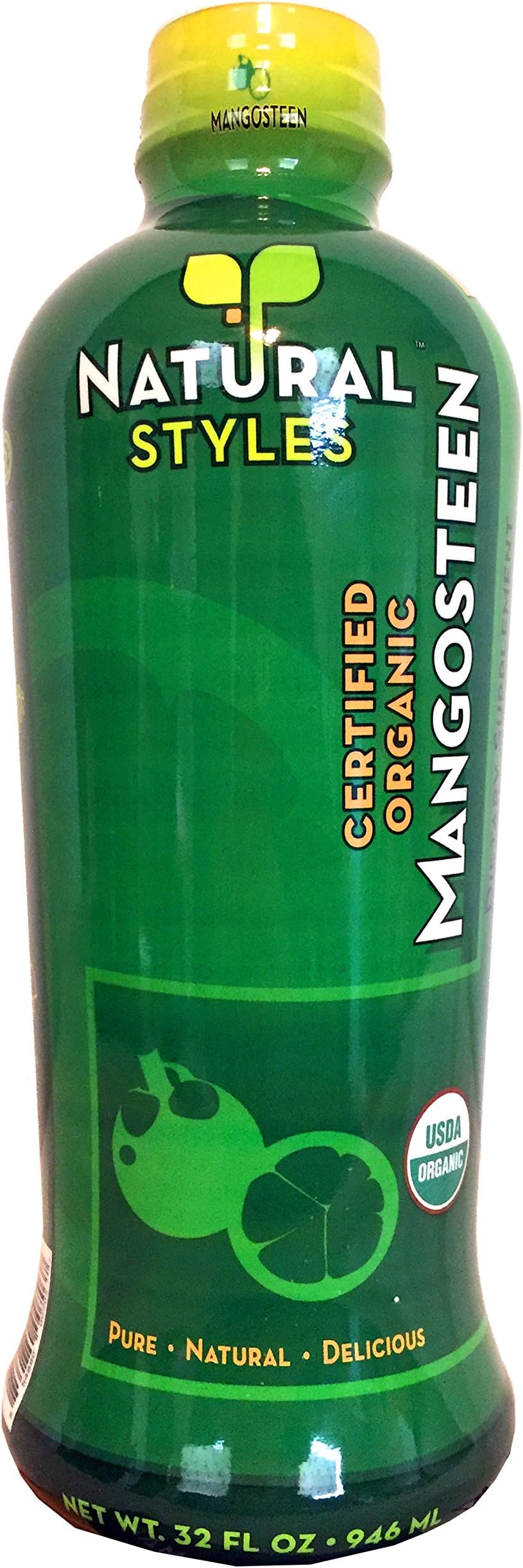Mangosteen Juice - Certified USDA Organic - Dietary Supplement by Natural Styles - 32 Ounce - 32 Servings