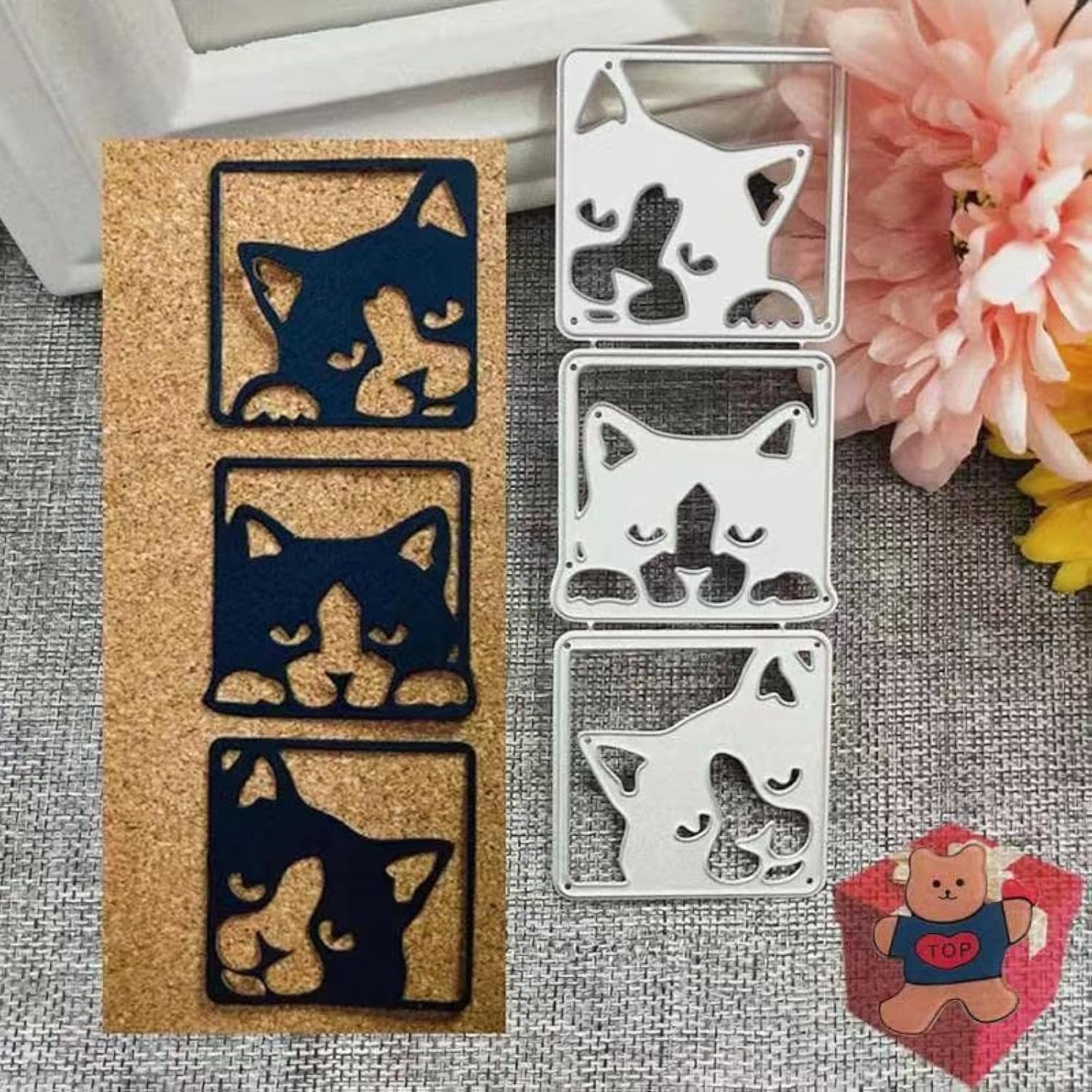 Cat Metal Die Cuts,Cute Cat Party Festival Invitation Card Cutting Dies Cut Stencils for DIY Scrapbooking Album Decorative Embossing Paper Dies Card Making