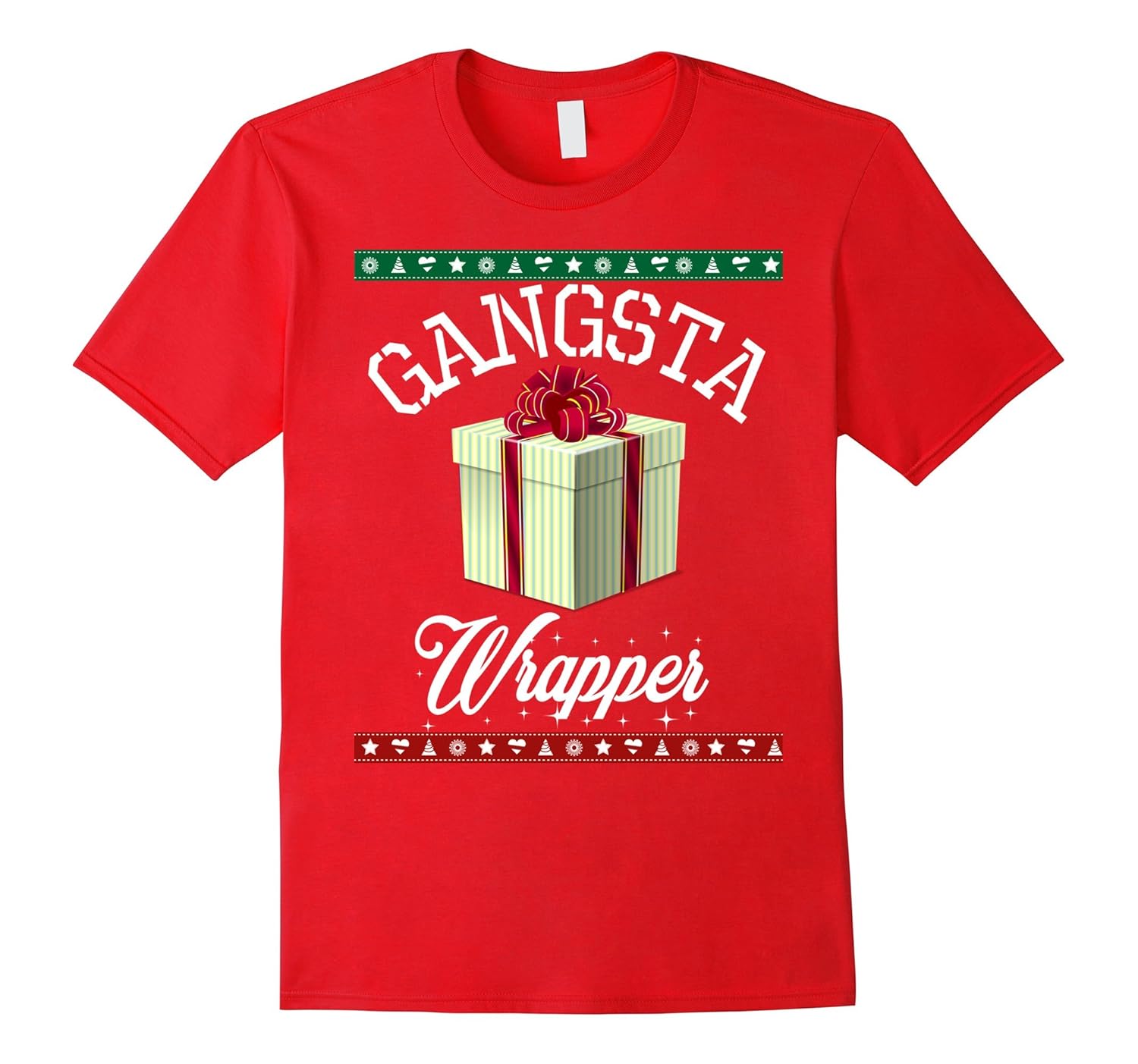 Gangsta Wrapper Funny Christmas Present T-Shirt-Rose