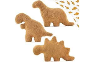 LANARP Dino Nugget Pillow,Dino Chicken Nugget Plush,Soft Dinosaur Chicken Nuggets Pillow for Birthday Decorations, Stuffed Animal Plush Toy (Stegosaurus+Brontosaurus+Tyrannosaurus)
