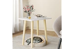 MIRROTOWEL Side Table, Small Table, Modern Home Decor Bedside Table for Living Room Bedroom Balcony Office,Easy to Assemble（White）
