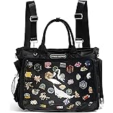VOUSXLLEZ Large Ita Backpack Shoulder Tote Bag Crossbody Handbags with Insert,kawaiI Ita Purse,for Pin Display,Kpop Fan Anime (Pins NOT Included) (Black)