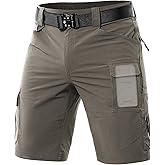 Moosehill Men's Hiking Cargo Shorts Quick Dry Work Shorts for Men Casual Tactical with 7 Pockets Waterproof No Belt