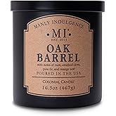 Manly Indulgence Oak Barrel Scented Candles for Men, 16.5 oz Single Wick, Premium Soy Blend Wax, 60H Burn, Candles for Home Scented – Made in The USA