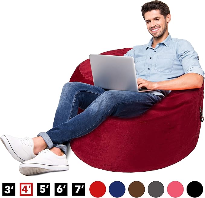 AmazonBasics Memory Foam Filled Bean Bag Chair with