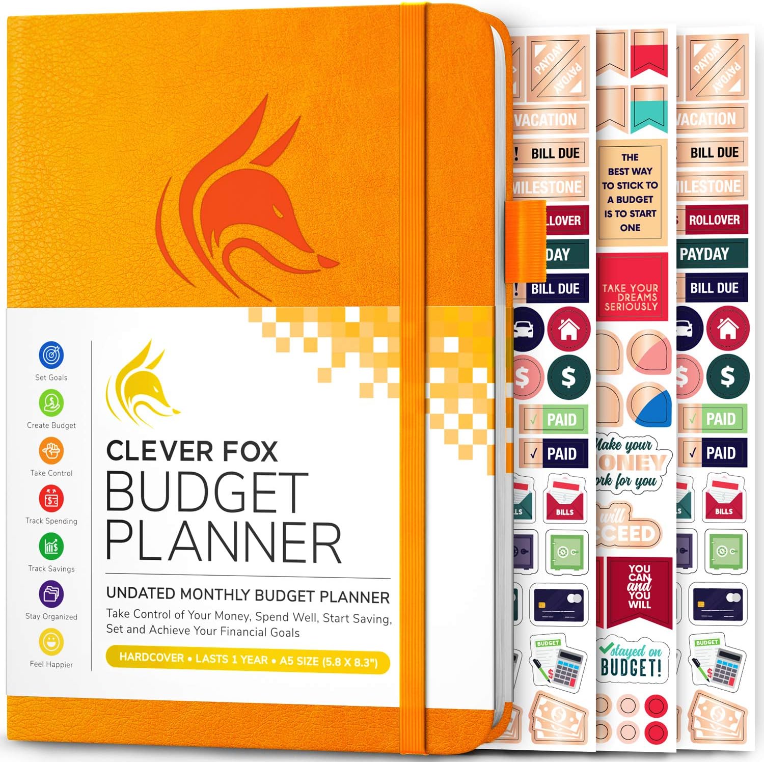 Clever Fox Budget Planner - Expense Tracker Notebook. Monthly Budgeting Journal, Finance Planner & Accounts Book to Take Control of Your Money. Undated - Start Anytime. A5 Size Yellow Hardcover : Office Products