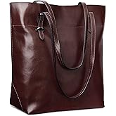 S-ZONE Vintage Genuine Leather Tote Shoulder Bag Handbag Big Large Capacity 2.0