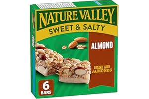 NATURE VALLEY Almond Sweet and Salty Granola Bars, No Artificial Flavours, No Artificial Colours, Made with Whole Grain Oats,