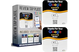 NFC Tap Plate (2-Pack) by Review Highway – Canada Made - Compatible with Google Reviews - NFC Tap & QR Scan for Instant Revie