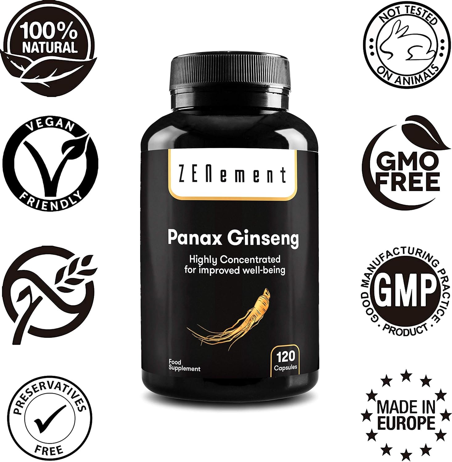 Panax Ginseng Extract, 50 mg Ginsenosides per Capsule, 2375 mg Whole Plant Equivalent, Vegan, No Additives, Non-GMO - Image 4