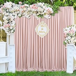 Dusty Rose Polyester Backdrop Curtains 2 Panels 5ft