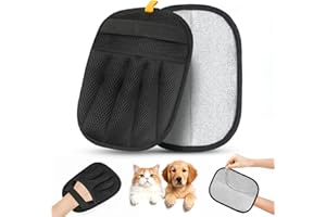 Pet Hair Removal Glove, Upgraded Five-Finger Electrostatic Pet Hair Remover for Dog & Cat, Reusable Magic Brush Pet Hair Remo