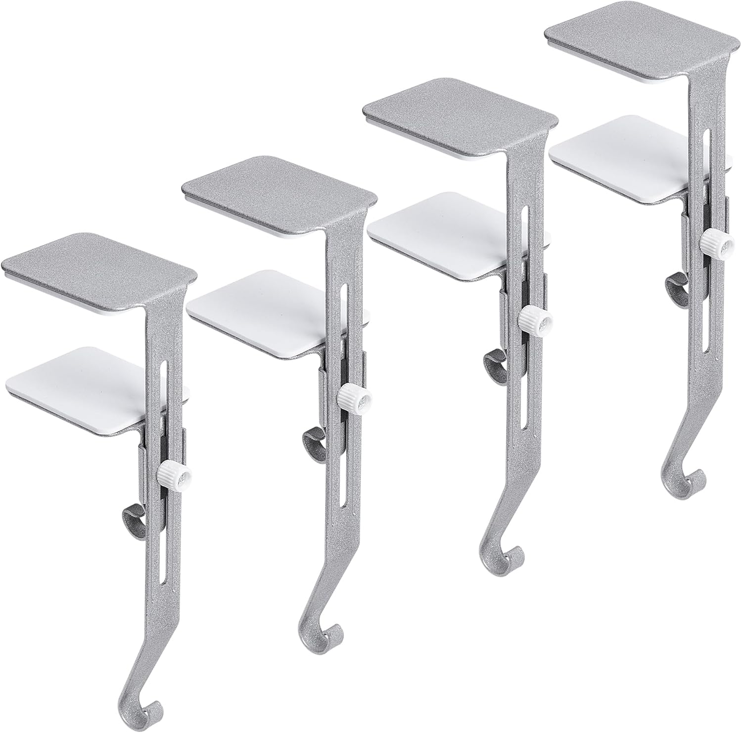 Ornament Hooks - Sfcddtlg 4 Pcs Christmas Stocking Holders for Fireplace- Adjustable Mantle Stocking Hangers with Protective Pads- No-Slip Fireplace Stocking Garland Hooks for Xmas Home Party Decoration (Silver)