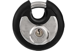 BRINKS Heavy Duty Padlock with Key - 70mm Discus Keyed Lock for Storage Shed, Garage, Storage Lockers, Sliding Doors, Tool Box, and Cabinets