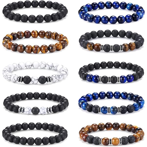 6 Pcs Men's Leather Bracelets Set – Black Braided Rope Cuff With Skull, Adjustable 7-8.5 Inch, PU Leather, No Gemstone