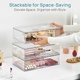 Vtopmart 2 Pack Clear Small Stackable Storage Drawers Acrylic Organizer view 6