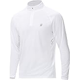 Roadbox UPF 50+ Long Sleeve Shirts for Men - Quarter Zip Pullover Quick Dry Rash Guard for Running Golf Fishing Workout