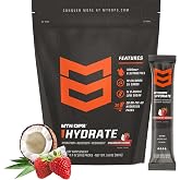 MTN OPS Hydrate Sugar Free Electrolyte Packets, Strawberry Coconut | 1,000mg+ Electrolytes for Enhanced Hydration, Recovery and Recharging, Great for On-The-Go