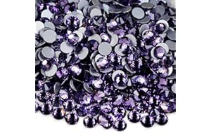 Genie Crystal ss20 1440 Pcs Purple Flatback Rhinestones, 10 Gorss 5mm Bling Tanzanite Glass Rhinestones Glue Fix Stone for Tumbler, Shoes,Clothes,Makeup,Nail Art,DIY Crafts