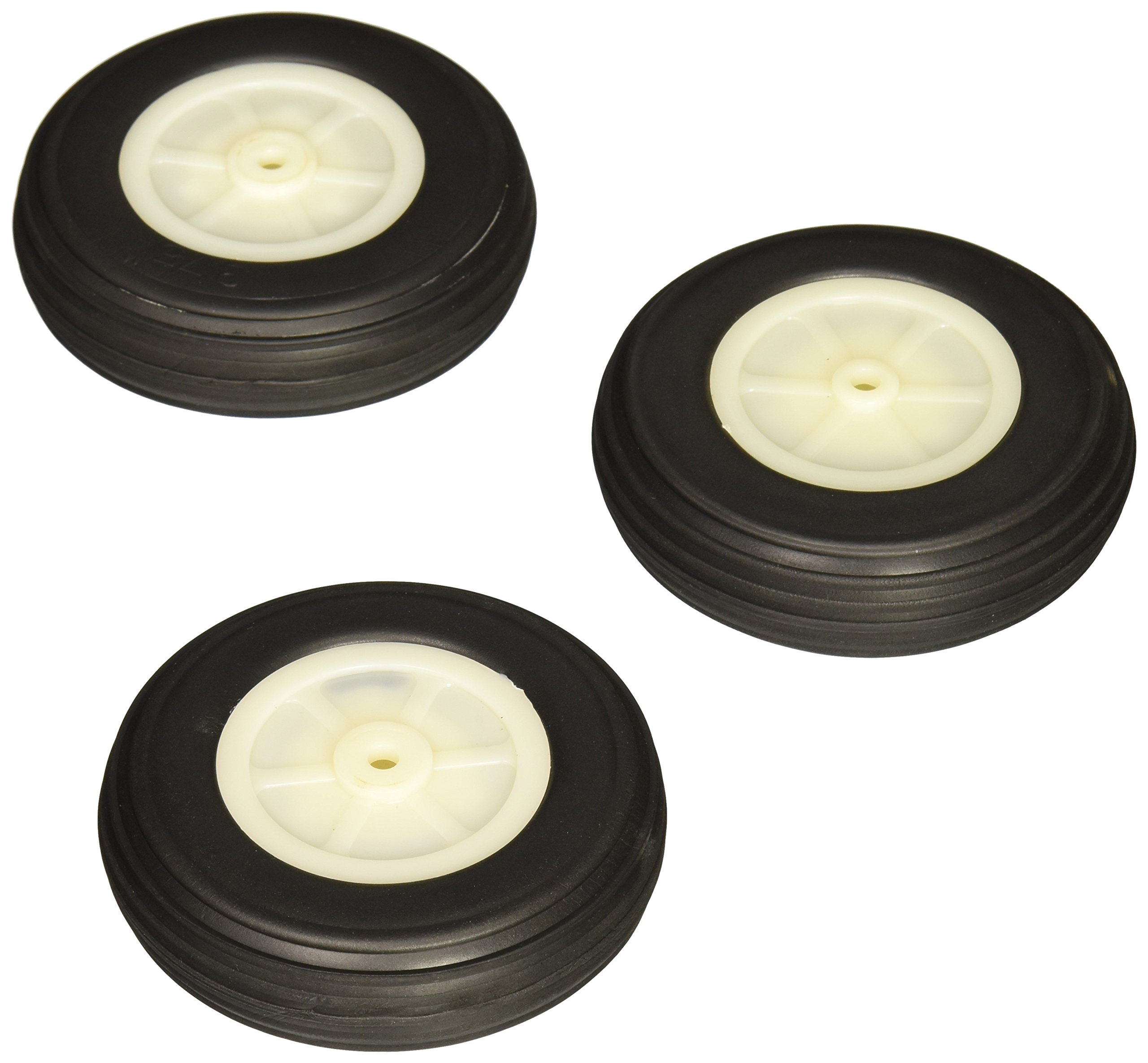 Sourcingmap 3pcs RC Model Plane Aircraft Landing PU Tire Wheel D3.75inch H1.0 D0.2inch