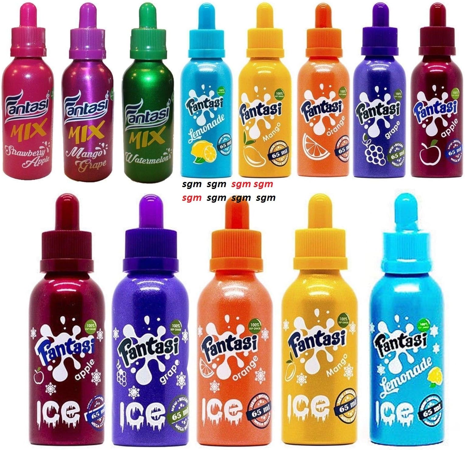 Fantasi E Liquid 65ml 0mg E Juice 20 Flavours Fantasi ice (Mango Grape)