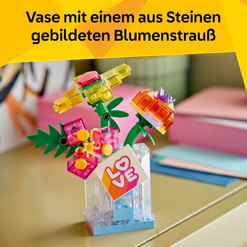 Creator 3-in-1-Set Parfümflasche mit Blumendeko - Bauspielzeug mit 3 Bauoptionen: Parfümflasche, Blumenvase oder Smoothie - Geschenkidee für Kinder ab 8 Jahren - 31383