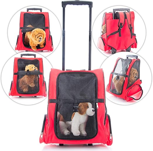 Katzen Rucksack Haustiertasche Mit Faltnapf Set - Transporttasche Für Hunde & Katzen, Grün Hundetrage Tasche Atmungsaktiv