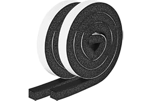 CLOUDBUYER Foam Strips with Adhesive, 1 Inch Wide X 1 Inch Thick, Neoprene Weather Stripping High Density Closed Cell Foam Tape Seal for Doors and Windows Insulation, Total 13 Feet Long(6.5ft x 2 Rolls)