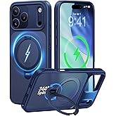 CASEKOO Official Blue for iPhone 17 Pro Case with 360 Spin Magnetic Stand [Camera Protection] [18FT Military Grade Protection] [Fit for MagSafe] Shockproof Ring Grip Slim Matte 6.3 Inch