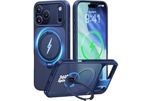 CASEKOO Official Blue for iPhone 17 Pro Max Case with 360 Spin Magnetic Stand [Camera Protection] [18FT Military Grade Protection] [Fit for MagSafe] Shockproof Ring Grip Matte 6.9 Inch