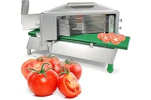 Pro-Kitchen Commercial Tomato Slicer with (3/16 Straight Blade), Built-in Cutting Board for Home or Restaurant Use, Professio