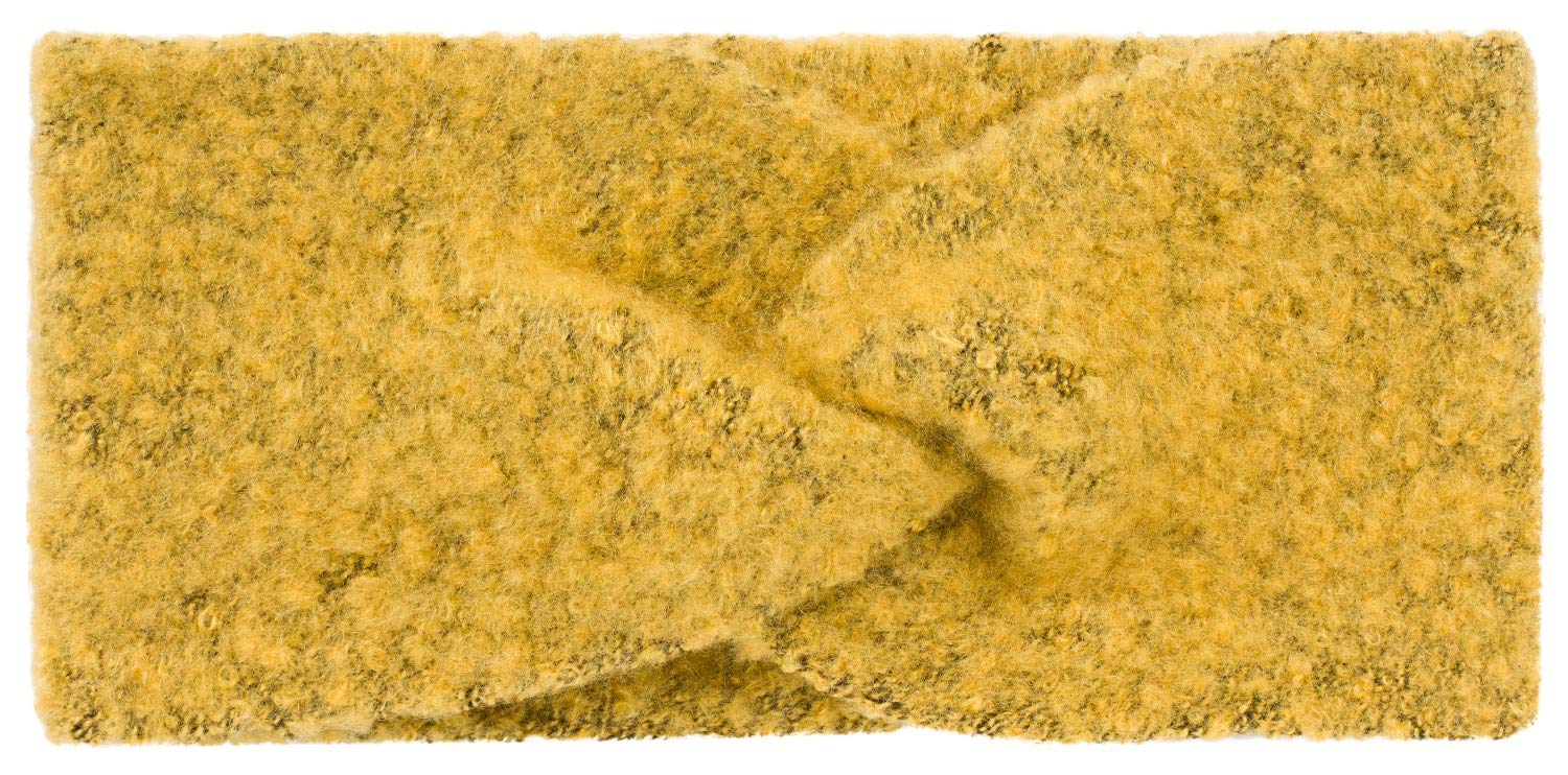 styleBREAKER Women Fine knit headband lightly mottled with twist knots, warm winter hair band woven fabric, headband 04026052, Colour:Curry