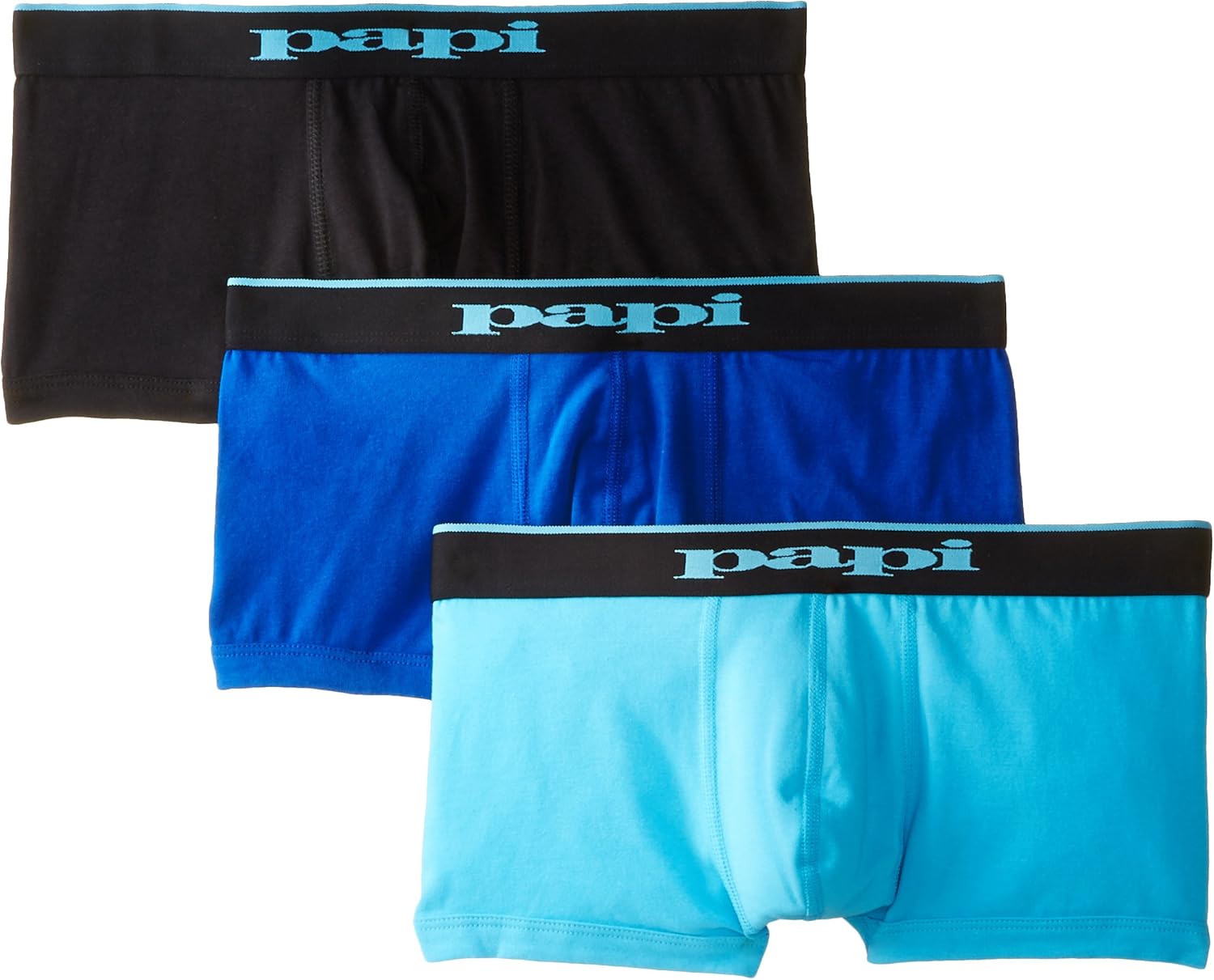 Papi Men's Stylish Brazilian Solid and Print Trunks (3-Pack of Men's Underwear): Clothing