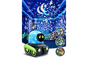 PIKOY Projector Night Light for Kids, 15 Sounds+12 Films Nightlight for Room, 84 Colors+360° Rotation Silent Kids Night Light kidsroom, Rechargeable Toddler NightLight KidsGift