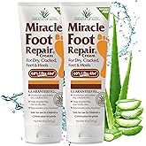 Miracle Foot Repair Cream, 4 oz Repairs Dry Cracked Heels and Feet, Diabetic-Safe, 60% Pure Ultra Aloe Moisturizes, Softens, and Repairs, Relief from Discomfort of Ingrown Toenails (2-Pack)