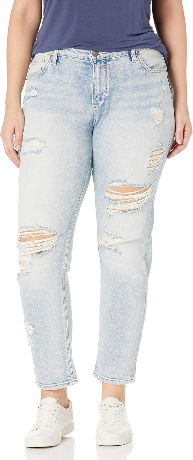 womens silver boyfriend jeans