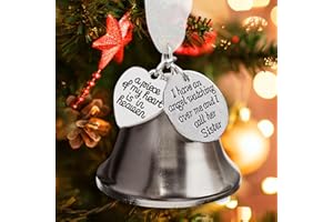 TRESNAF Loss of Sister Christmas Bell Memorial Ornament A Piece of My Heart is in Heaven Sympathy Bereavement Gifts Angel Ornaments for Christmas Tree Hanging with Silk Ribbon & Red Gift Box