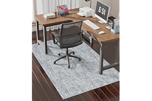 chakme Office Chair Mat for Hardwood Floor, 48"x36" Easy Glide Computer Desk Mat Protector for Rolling Chair Under Desk Rug Nonslip Backing, Machine Wash, (Arc)