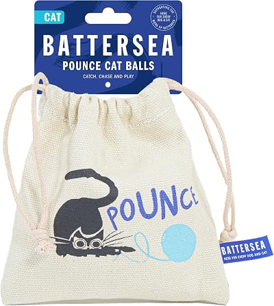 Rosewood Battersea Pounce Balls Cat Toy - Blue, 12cm x 10cm, Catnip