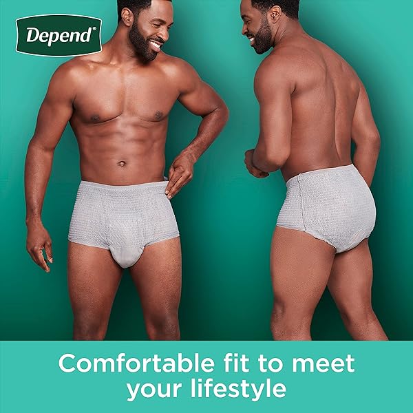 DEPEND FRESH PROTECTION ADULT INCONTINENCE UNDERWEAR FOR MEN, DISPOSABLE, MAXIMUM, EXTRA-LARGE, GREY, 26 COUNT, PACKAGING MAY VARY