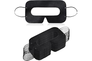 ByteX 200 Pcs Disposable VR Face Mask Breathable Cover Eye Mask for VR Nonwoven Fabric Sanitary VR Mask, VR Eye Cover Pad - Comfortable, Protective, Sweat-Absorbent Face Covers (Black)
