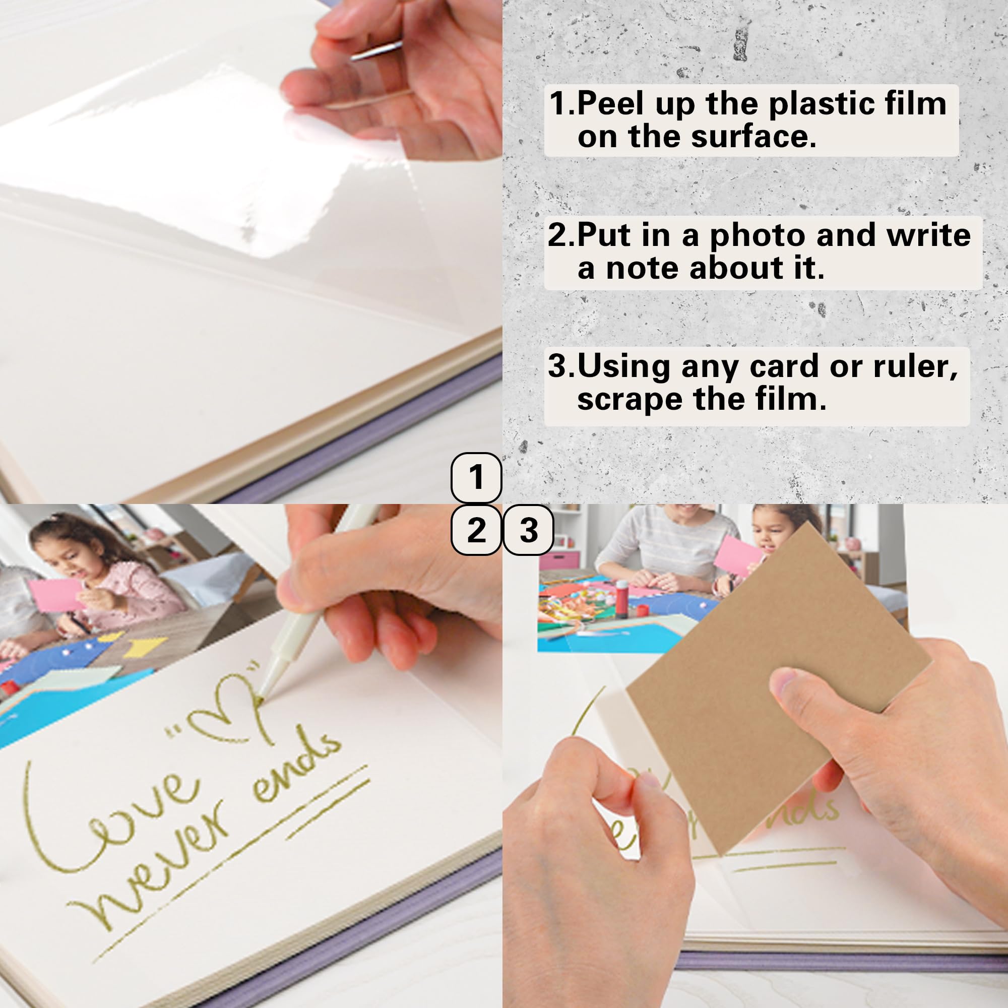 Vienrose Photo Album Page Refill for 3 Ring Binder, Photo Album Self Adhesive Pages, Photo Albums Pages Fit 2x3 4x6 5x7 8x10 Photo or Recipe Cards