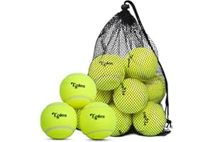 Egles 12/20/60 Packs Tennis Balls for Training and Dogs, High Elasticity Practice Tennis Ball with Mesh Bag for Transport and Beginner Exercise, Durable Pet Playing Tennis Ball Set