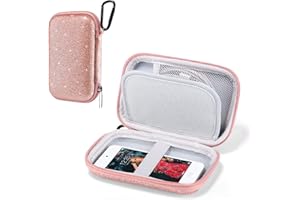 ULAK MP3 MP4 Player Case Portable Travel Carrying Bag Organizer for iPod Touch 7th/6th/5th Gen/Soulcker/Sandisk MP3 Player/G.G.Martinsen/Sony NW-A45/Earphones, USB Cable, Memory Cards, Glitter