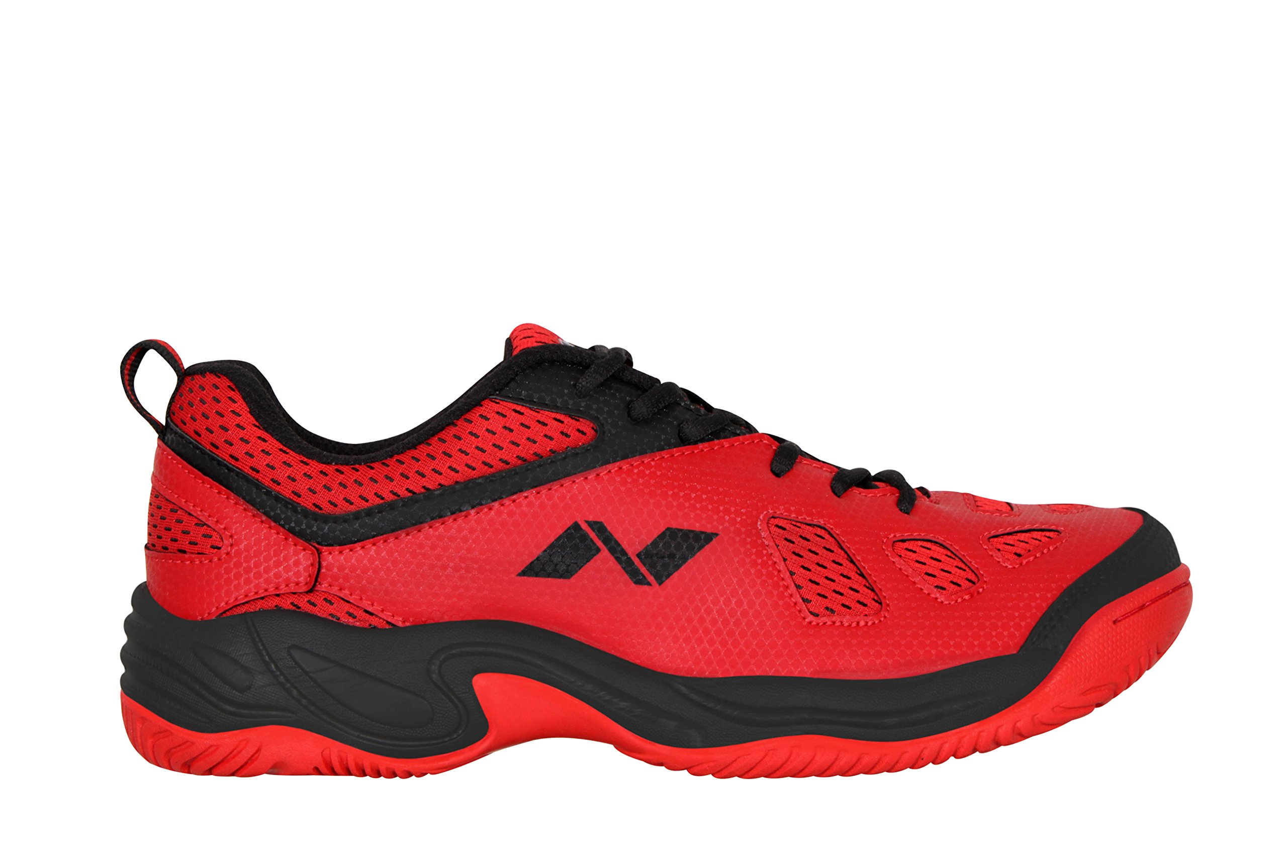 NIVIA Step Out & Play 210RB Mesh Energy Tennis Shoes, (Red/Black