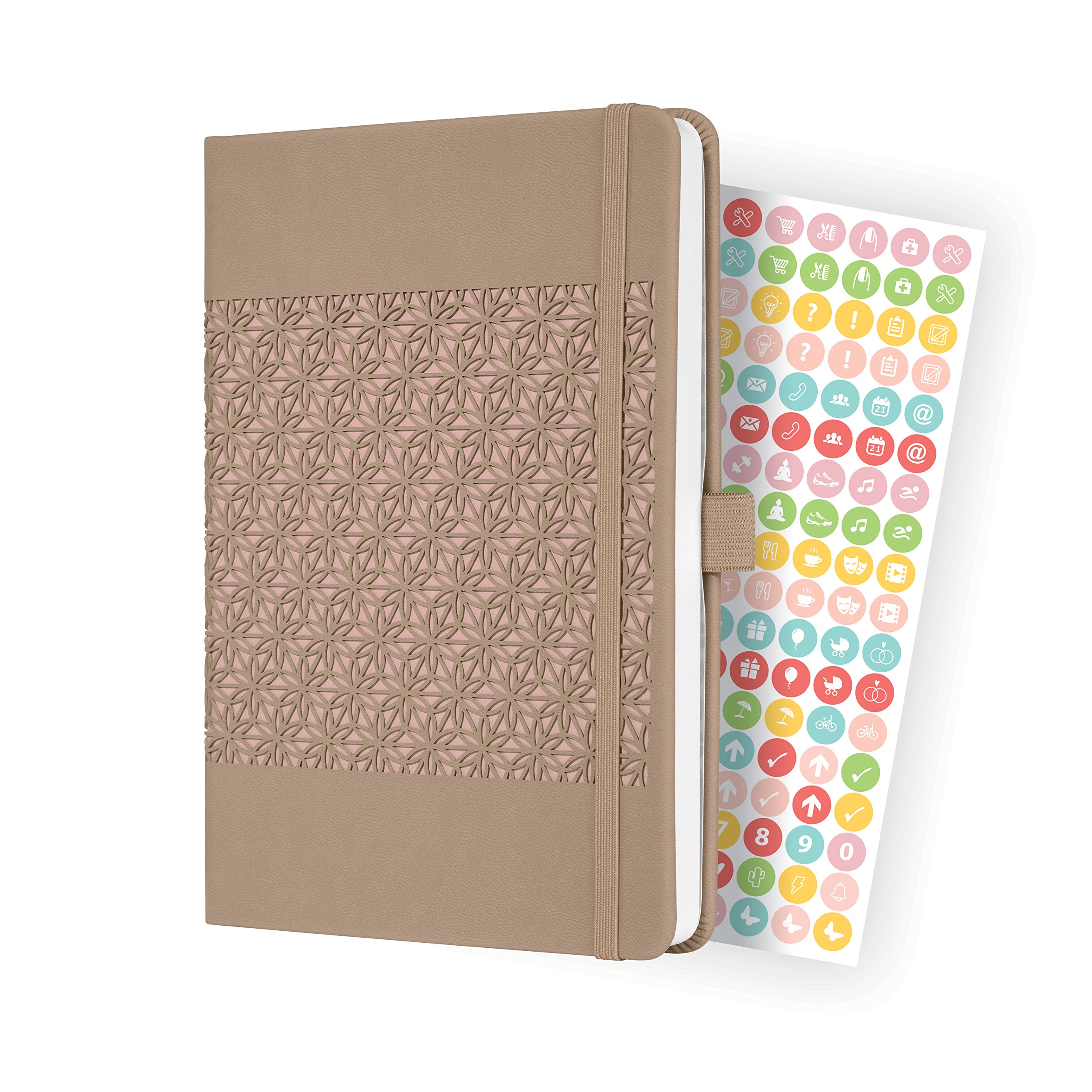 SIGEL J3201 Weekly diary Jolie 2023 - approx. A5 - brown - hardcover - 2 pages = 1 week - 174 S.